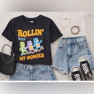 Care Bears “Rollin’ with my Homies” Graphic Tee Retro Cartoon Streetwear Shirt